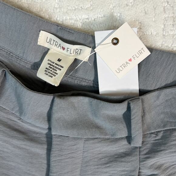 New! Ultra Flirt gray high waist loose fitting gauze crepe dress pNt trouser M - Picture 3 of 13